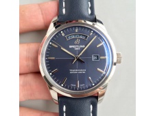 Replica Breitling Transocean Day & Date Automatic SS Blue Dial on Blue Leather Strap A2836