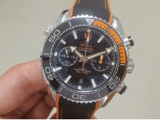 Replica OMEGA Planet Ocean Master Chronometer OMF 1:1 Best SS Black/Orange Polished Bezel Black Dial A9900 V3