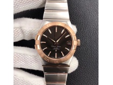 Replica OMEGA Constellation 38mm SS/Rose Gold VSF 1:1 Best Edition Brown Dial Stick Markers A8500 Super Clone