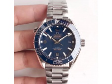 Replica OMEGA Planet Ocean 43.5mm SS VSF 1:1 Best Edition Blue Ceramic Bezel and Dial on SS Bracelet A8900 Super Clone