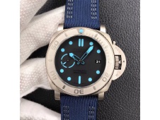 Replica Panerai PAM985 Mike Horn Submersible VSF 1:1 Best Edition Black Dial on Blue Nylon Strap P.9010 Clone
