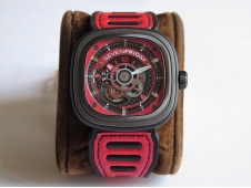 Replica SevenFriday P3B/06 Racing Team Red SVF 1:1 Best Edition on Red Leather Strap Miyota 82S7