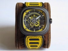 Replica Sevenfriday P3B/06 Racing Team Yellow SVF 1:1 Best Edition on Yellow Leather Strap Miyota 82S7