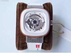 Replica Sevenfriday Seven Friday P1B/03 Japan Limited Edition SVF 1:1 Best Edition on White Leather Strap Miyota 82S7