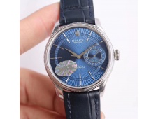 Replica Rolex Cellini Date 50519 SS MKF 1:1 Best Edition Blue Dial on Black Leather Strap A3165