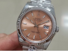 Replica Rolex DateJust 36 SS 116234 ARF 1:1 Best Edition 904L Steel Pink Dial on Jubilee Bracelet SH3135 V3