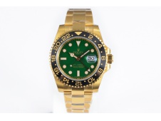 Replica Rolex GMT-Master II 116718 LN Black Ceramic Yellow Gold EWF Best Edition Green Dial A2836