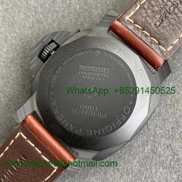 Replica Panerai PAM661 Carbotech VSF 1:1 Best Edition on Brown Leather Strap P.9010 Clone