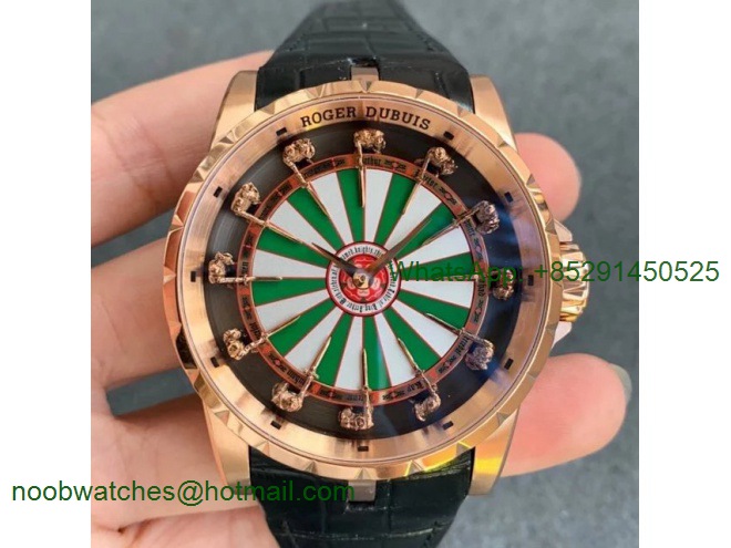 Replica Roger Dubuis Excalibur Knights of the Round Table II ZZF 1:1 V2 Best Rose Gold Checkerboard Dial MIYOTA 6T15