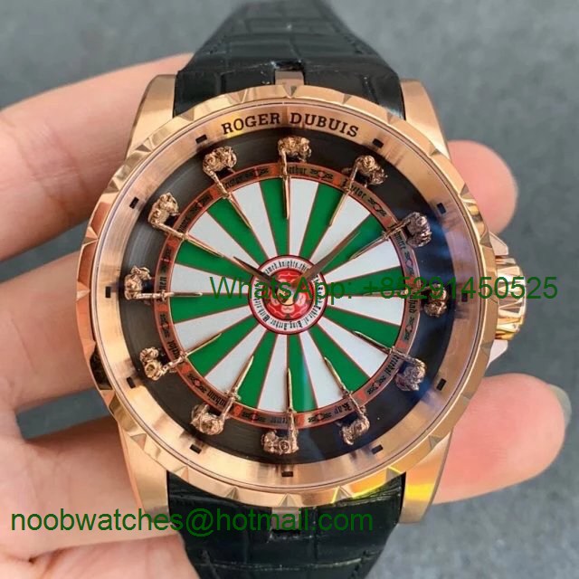 Replica Roger Dubuis Excalibur Knights of the Round Table II ZZF 1:1 V2 Best Rose Gold Checkerboard Dial MIYOTA 6T15