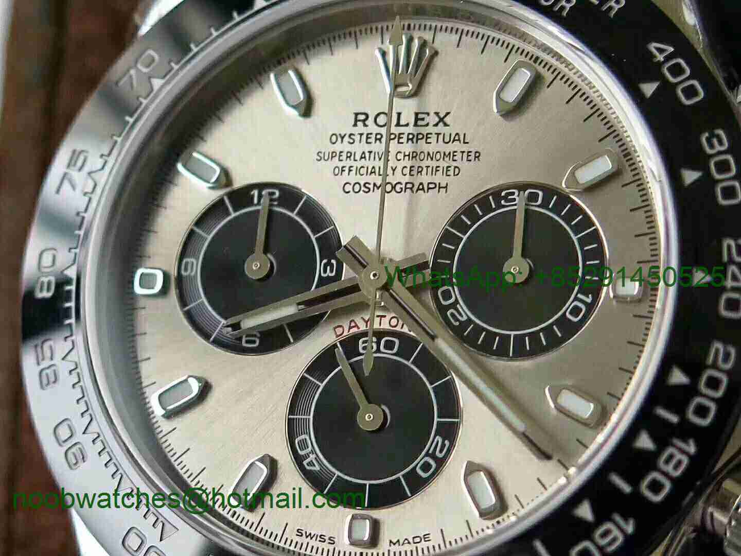 Replica Rolex Daytona 116519 Noob 1:1 Best 904L Gray Dial Black Rubber Strap SA4130 V2 (Free Extra Strap)