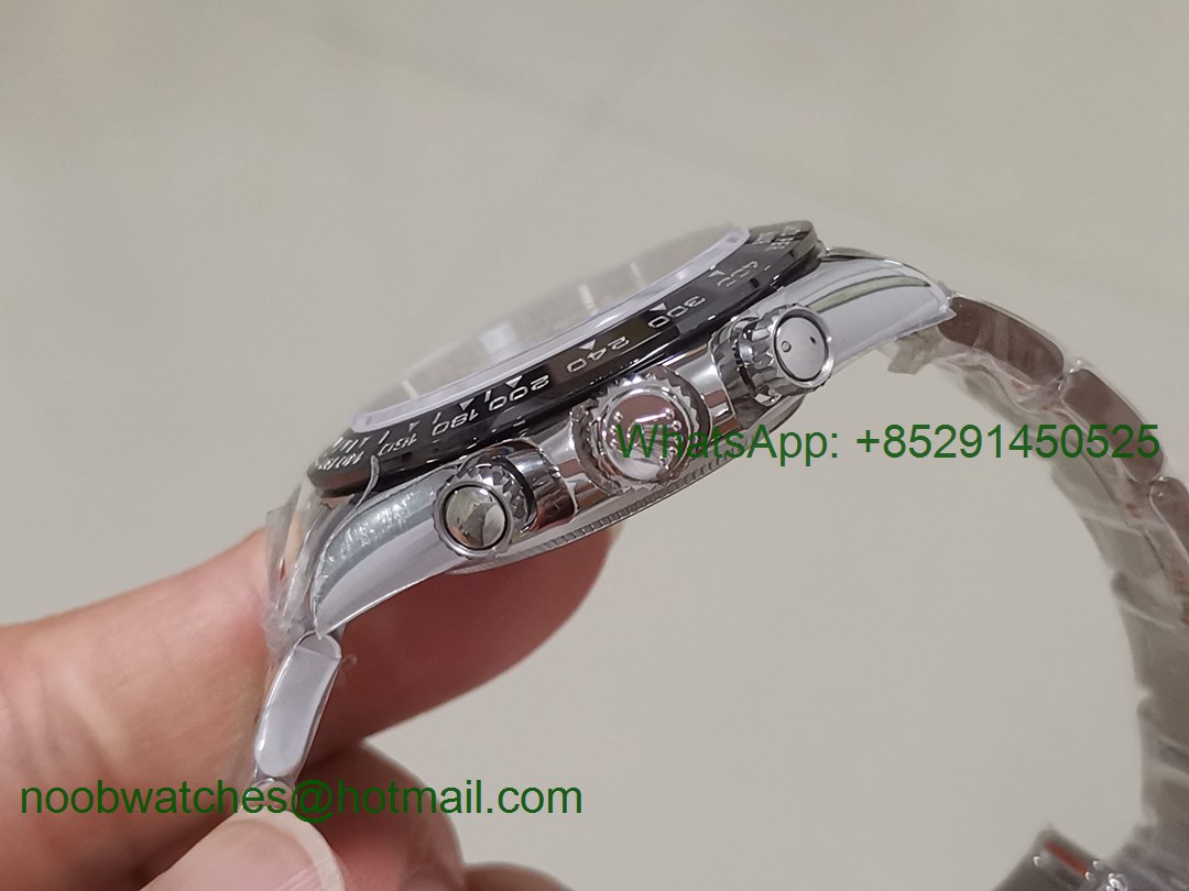Replica Rolex Daytona 116500 Noob 1:1 Best 904L SS Case and Bracelet Black Dial SA4130 V3