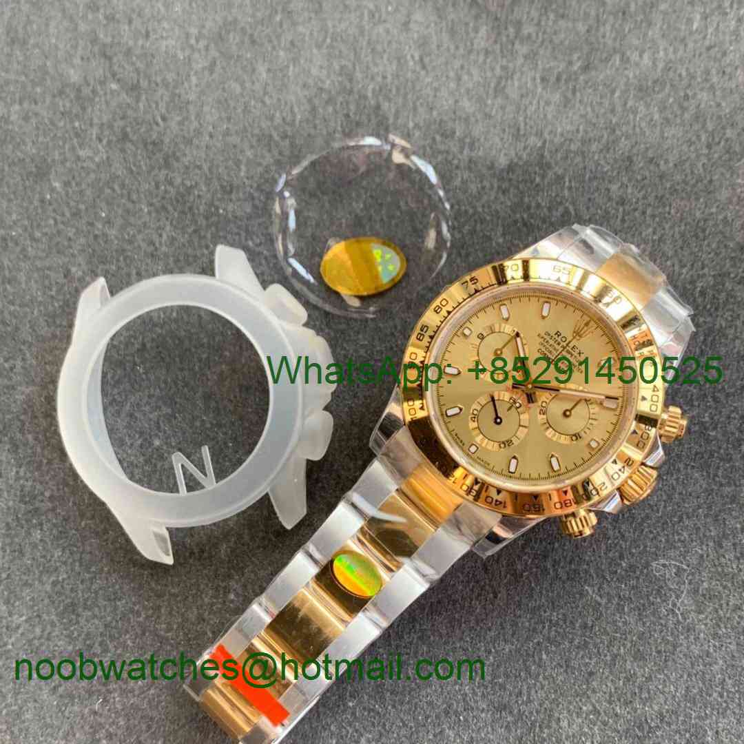 Replica Rolex Daytona 116503 2tone Yellow Gold/SS Two Tone Noob 1:1 Best 904L Gold Dial SA4130