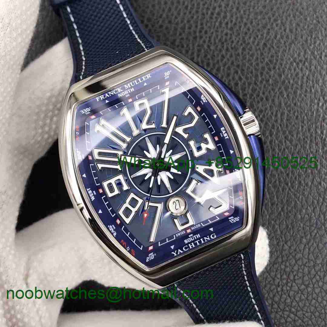 Replica Frank Muller Vanguard V45 SS ZF 1:1 Best Edition Blue Dial Rubber Strap MIYOTA 9015