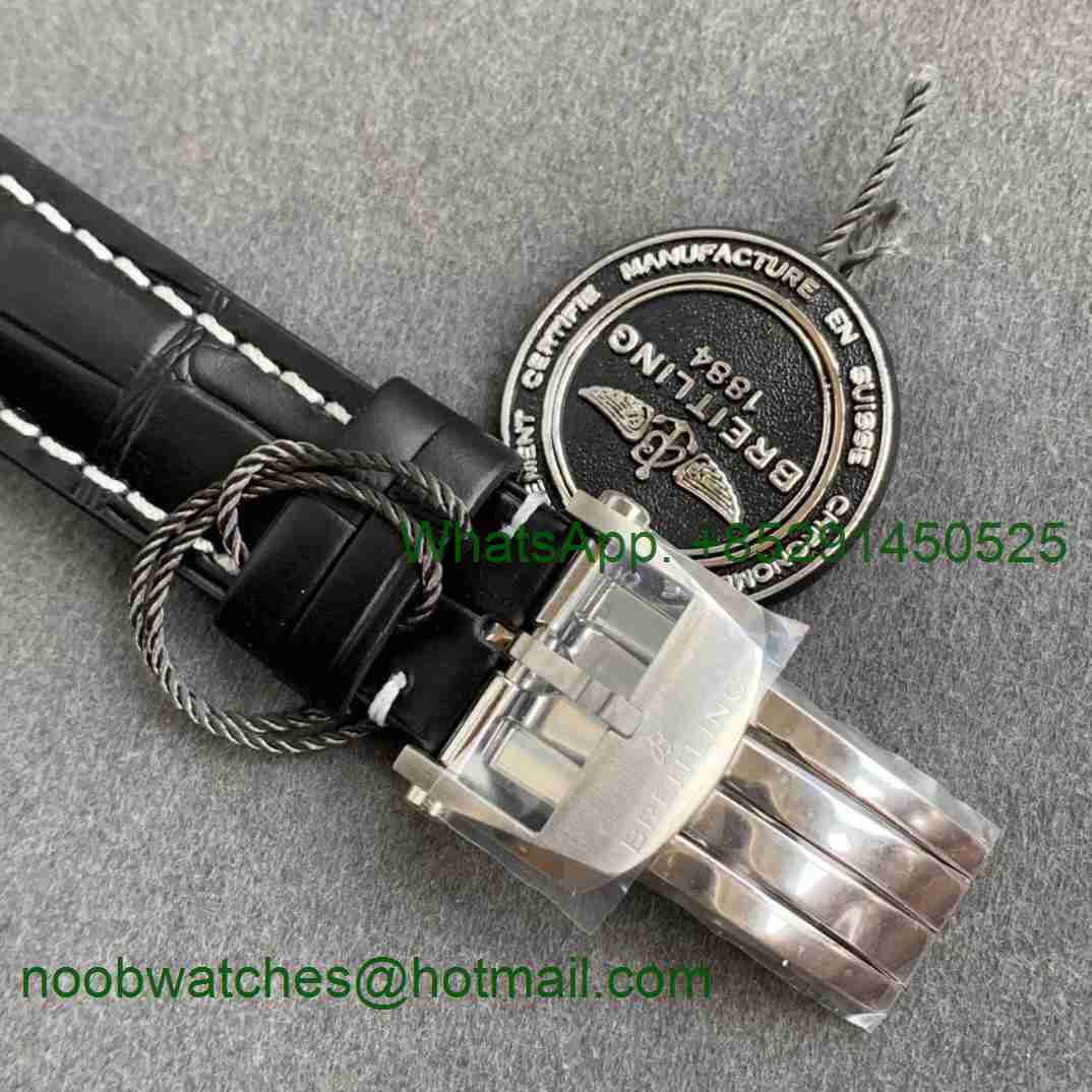 Replica Breitling Premier B01 Chrono SS 42mm GF 1:1 Best Gray/Black Dial Leather Strap A7750