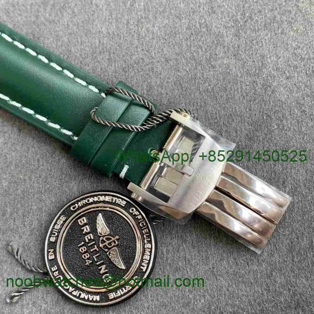Replica Breitling Premier B01 Chrono SS 42mm GF 1:1 Best Green Dial Green Leather Strap A7750