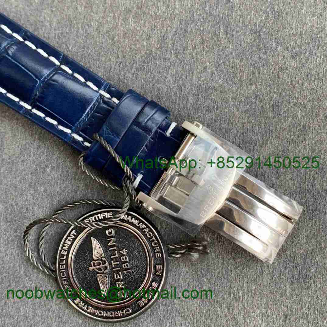 Replica Breitling Premier B01 Chrono SS 42mm GF 1:1 Best Blue Dial Blue Leather Strap A7750