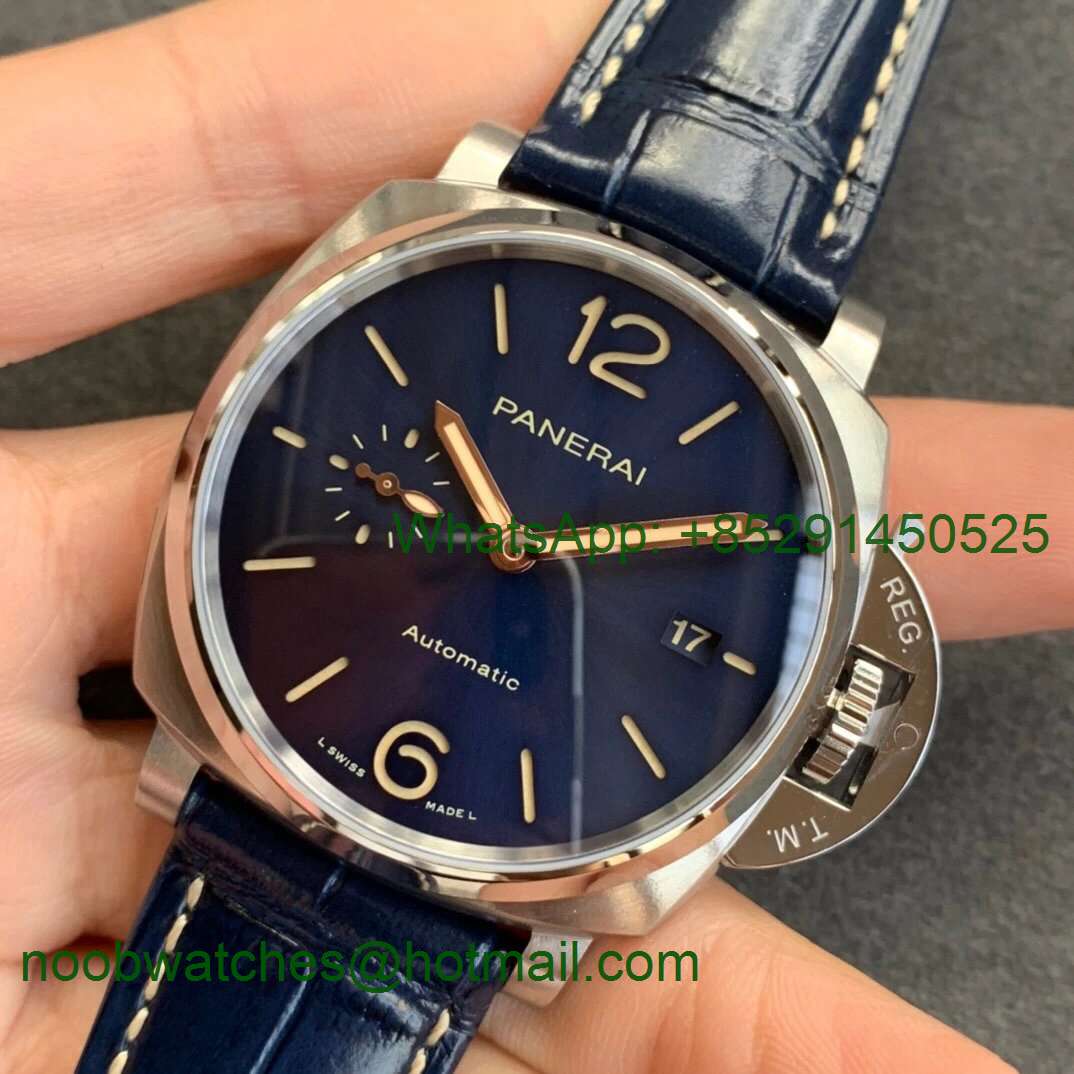 Replica Panerai PAM927 Luminor Due VSF 1:1 Best Blue Dial on Leather Strap AXXXIV