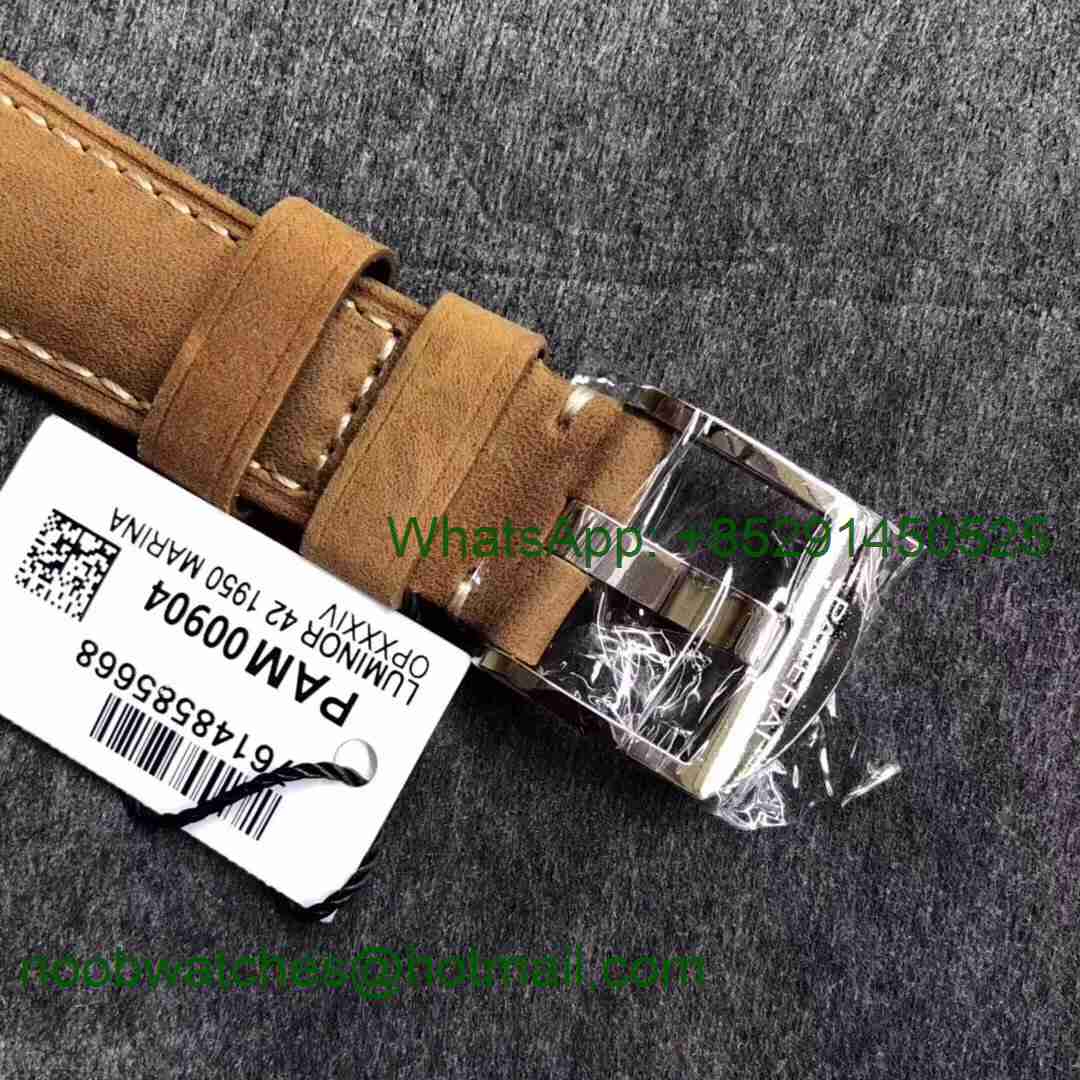Replica Panerai PAM904 Luminor Due VSF 1:1 Best Gray Dial on Brown Asso Strap AXXXIV