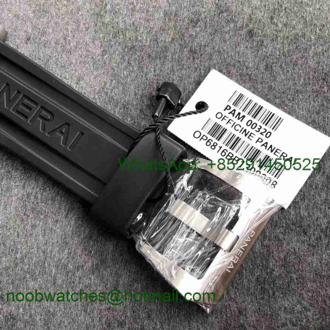 Replica Panerai PAM320 M GMT VSF 1:1 Best on Black Rubber Strap P9001 Super Clone V2