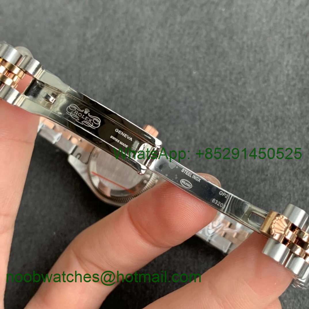 Replica Rolex Datejust 28MM 279383RBR Ladies WF Rose Gold/Steel Diamond Bezel Green Dial Swiss ETA 2671 Watch