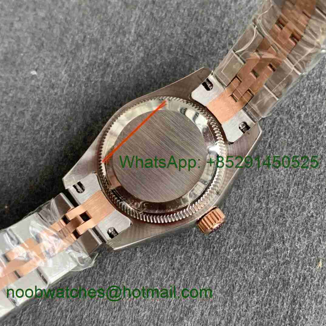 Replica Rolex Datejust 28MM 279383RBR Ladies WF Rose Gold/Steel Diamond Bezel White MOP Dial Swiss ETA2671 Watch