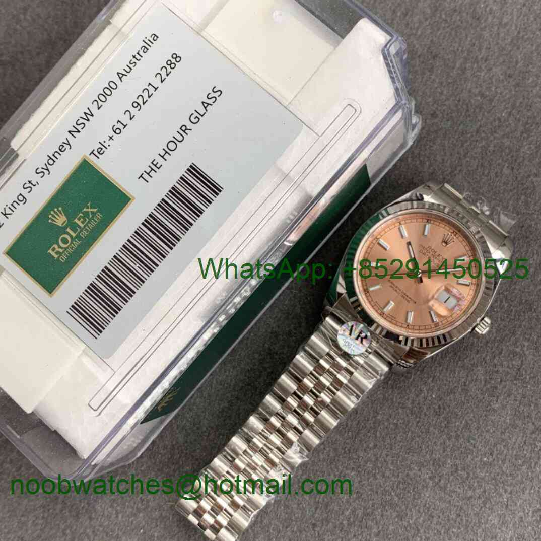Replica Rolex DateJust 36mm SS 116234 ARF 1:1 Best 904L Steel Pink Dial Jubilee Bracelet SH3135 V3