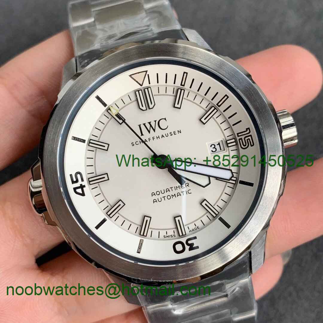 Replica IWC Aquatimer Automatic IW329004 V6F 1:1 Best White dial on SS Bracelet MIYOTA 9015