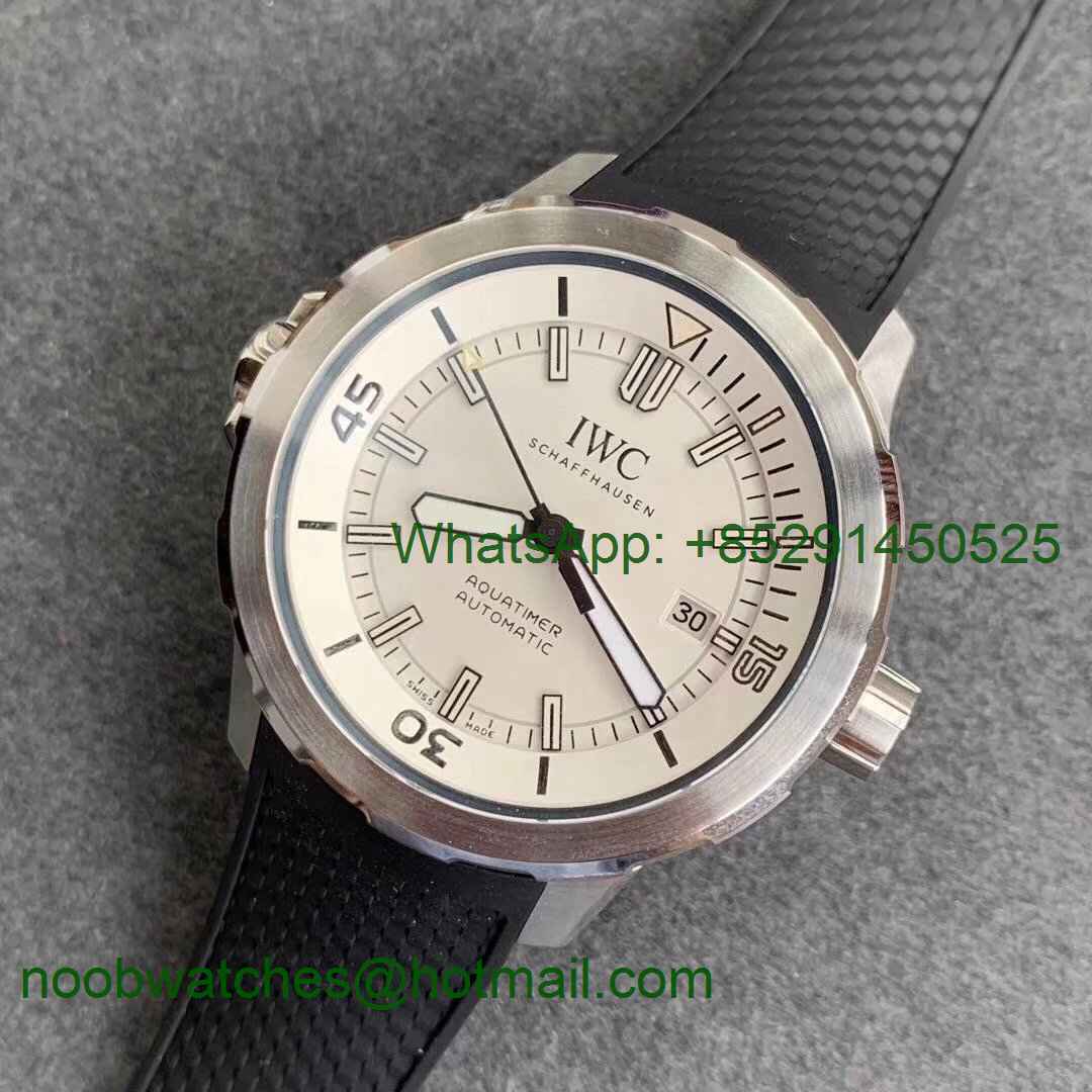 Replica IWC Aquatimer Automatic IW329002 V6F 1:1 Best White dial on Rubber Strap MIYOTA 9015