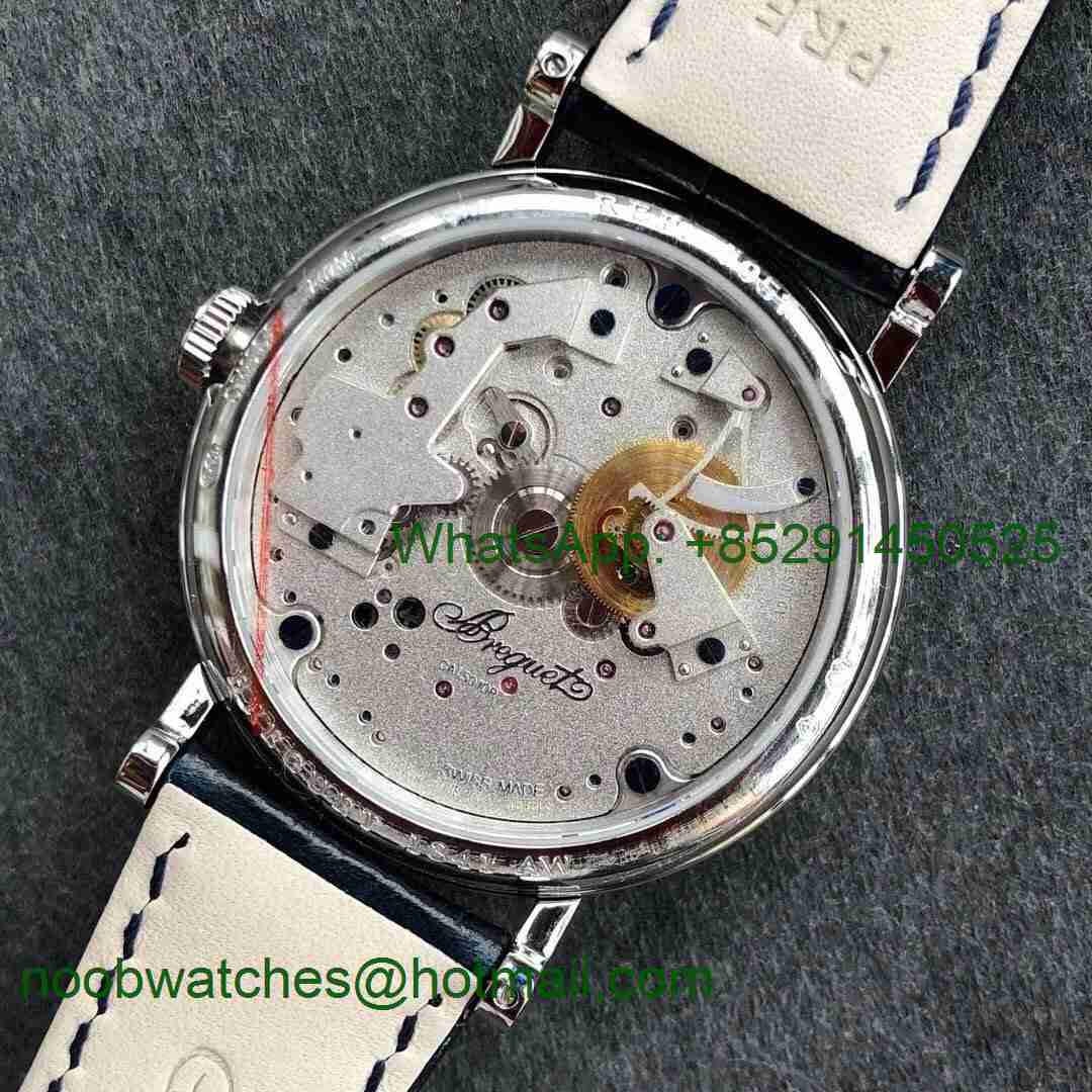 Replica Breguet Tradition 7057BB/11/9W6 SS Real PR SF 1:1 Best Silver Skeleton Dial on Blue Leather Strap A507 V2