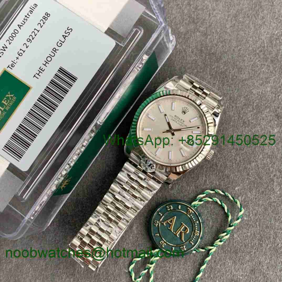 Replica Rolex DateJust 41mm 126334 ARF 1:1 Best Edition 904L Steel New Silver Dial on Jubilee Bracelet A2824