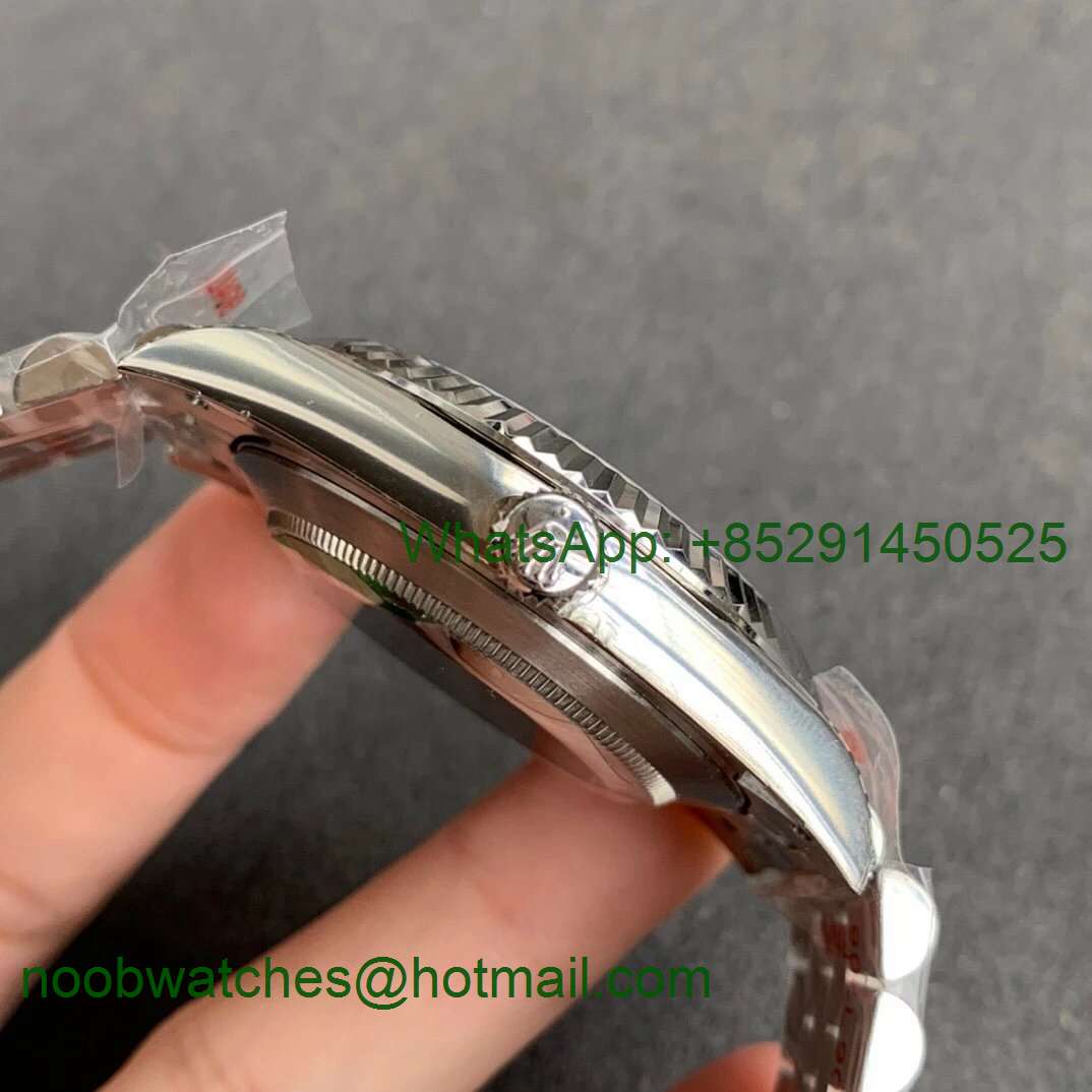 Replica Rolex DateJust 126334 SS Noob 1:1 904L Best Gray Dial Diamond Markers on SS Jubilee Bracelet A3235
