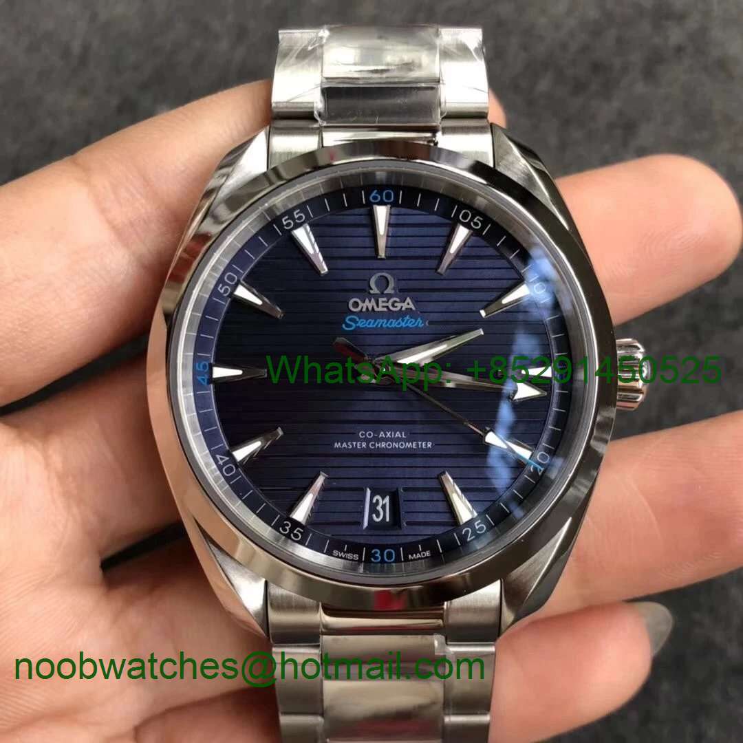 Replica OMEGA Aqua Terra 150M Master Chronometers VSF 1:1 Best Edition Deep Blue Dial SS Bracelet A8900 Super Clone