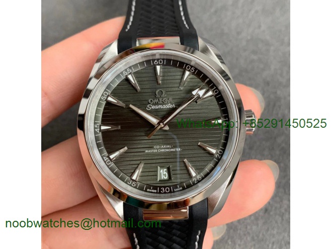Replica OMEGA Aqua Terra 150M Master Chronometers VSF 1:1 Best Green Dial Black Rubber Strap A8900 Super Clone