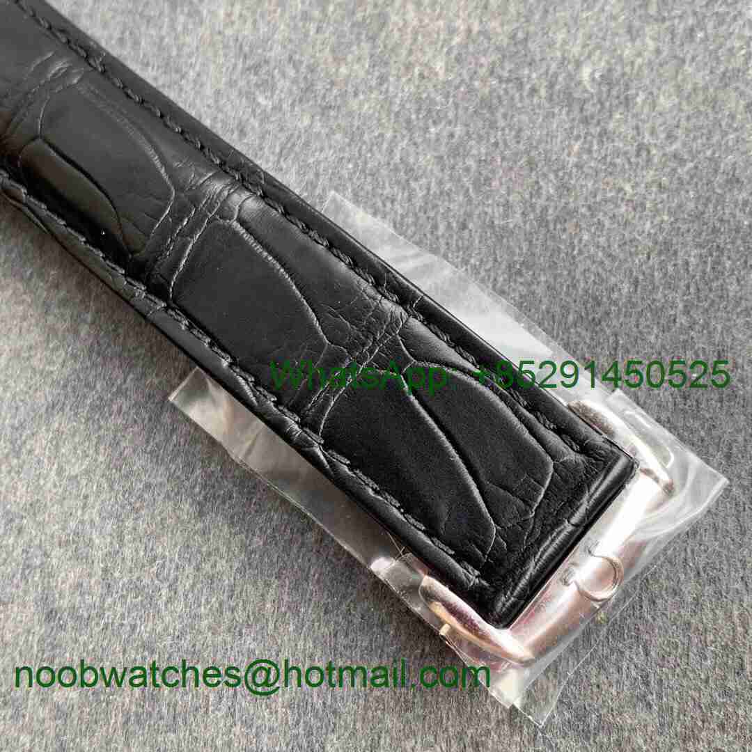 Replica OMEGA De Ville Hour Vision 41mm SS VSF 1:1 Best White Dial on Black Croco Leather Strap A8500 Super Clone