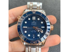 Replica OMEGA 2018 Seamaster Diver 300M SS/Rose Gold VSF 1:1 Best Blue Dial on Bracelet A8800