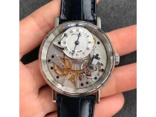 Replica Breguet Tradition 7057BB/11/9W6 SS Real PR SF 1:1 Best Silver Skeleton Dial on Blue Leather Strap A507 V2