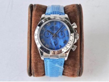 Replica Rolex Daytona 116519 OXF Best Edition Blue MOP Dial on Blue Leather Strap A7750