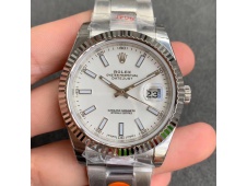 Replica Rolex DateJust 126334 SS Noob 1:1 904L Best White Dial Stick Markers on SS Oyster Bracelet A3235