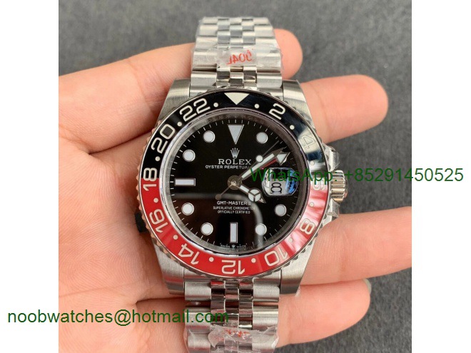 Replica Rolex GMT Master II 116719 Black/Red Coke Real Ceramic 904L SS GMF 1:1 Best Black Dial A3186 Correct Hand Stack