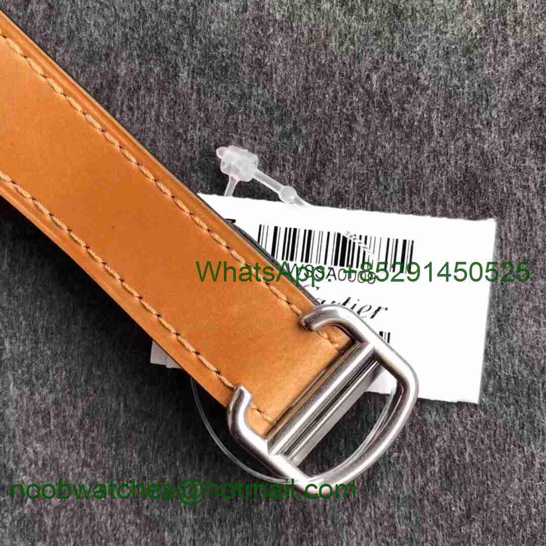 Replica Cartier Santos de Cartier 35mm 2018 V6F 1:1 Best White Dial on Brown Leather Strap MIYOTA 9015
