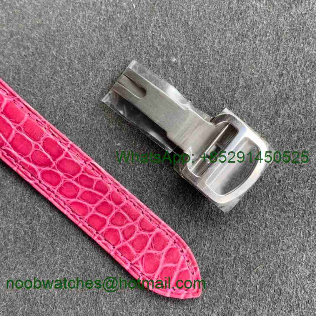 Replica Cartier Tank Louis Ladies SS K11F Pink Dial on Pink Leather Strap Ronda Quartz