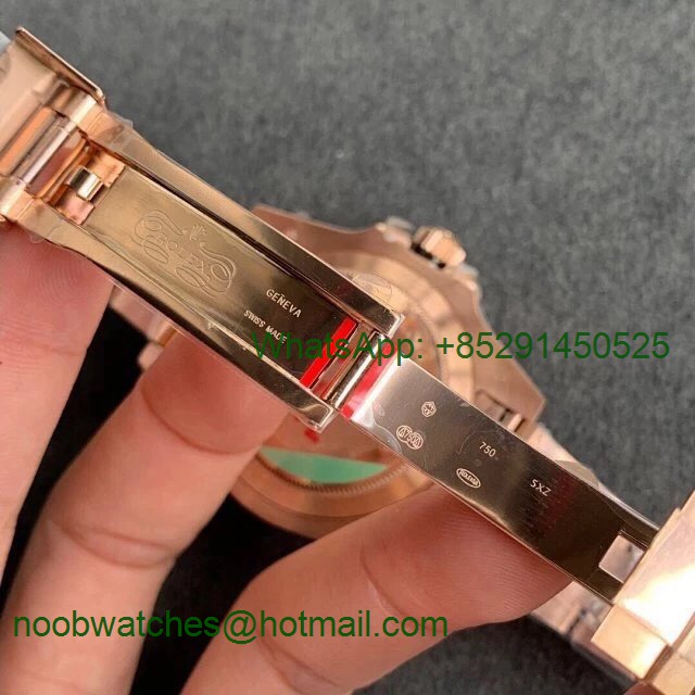 Replica Rolex GMT-Master II 126715 CHNR Rose Gold 904L Steel GMF 1:1 Best A3285 Correct Hand Stack