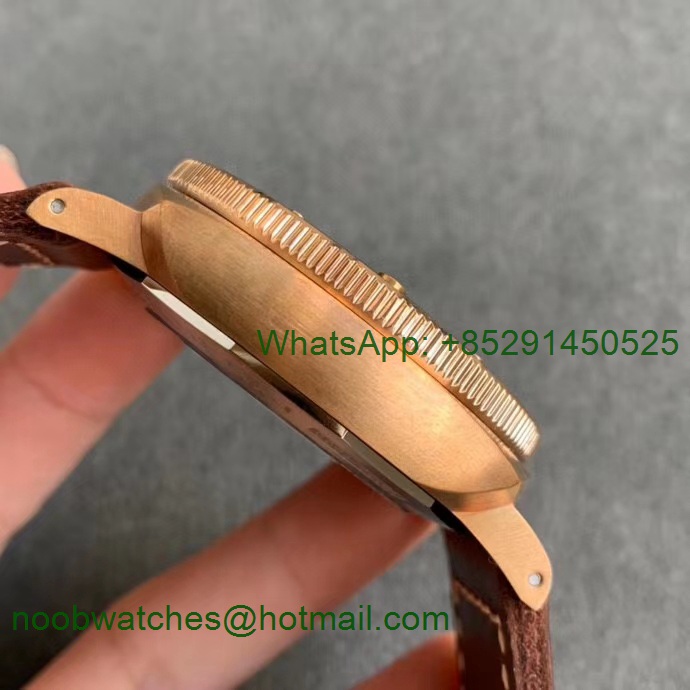 Replica Panerai PAM968 V Bronzo VSF 1:1 Best Brown Ceramic Bezel and Dial on Calfskin Strap P9010 Clone