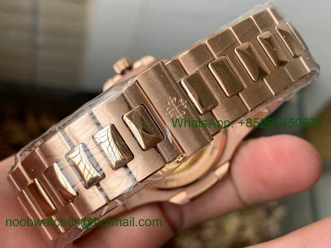 Replica Patek Philippe Nautilus 5711 Rose GOLD PPF 1:1 Best Brown Dial on RG Bracelet 324CS (Free box)