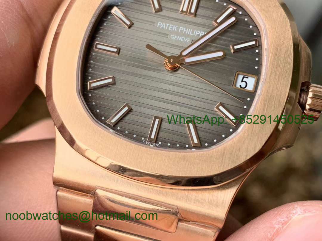 Replica Patek Philippe Nautilus 5711 Rose GOLD PPF 1:1 Best Brown Dial on RG Bracelet 324CS (Free box)