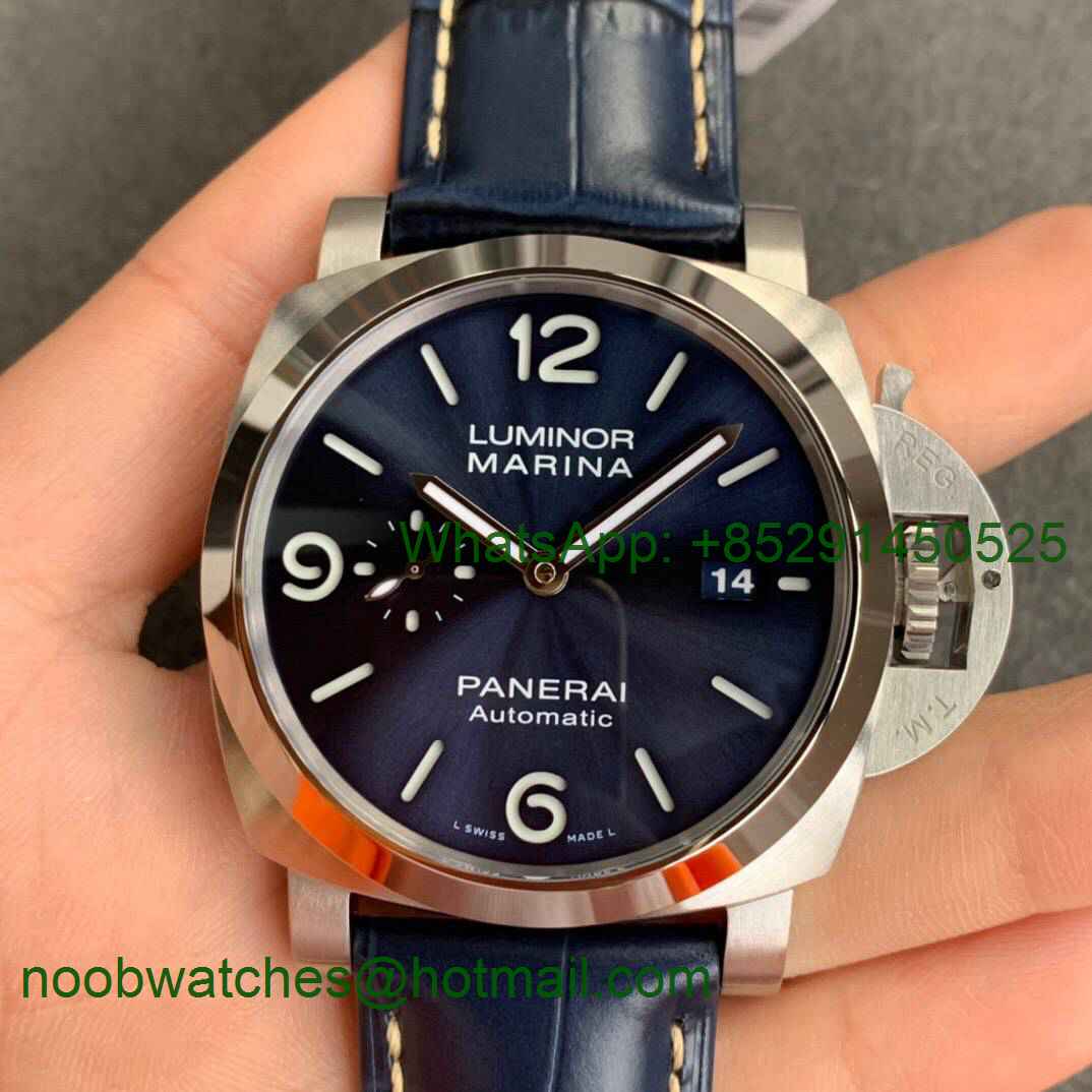Replica Panerai PAM1313 VSF 1:1 Best Blue Dial on Blue Leather Strap P9010 Clone