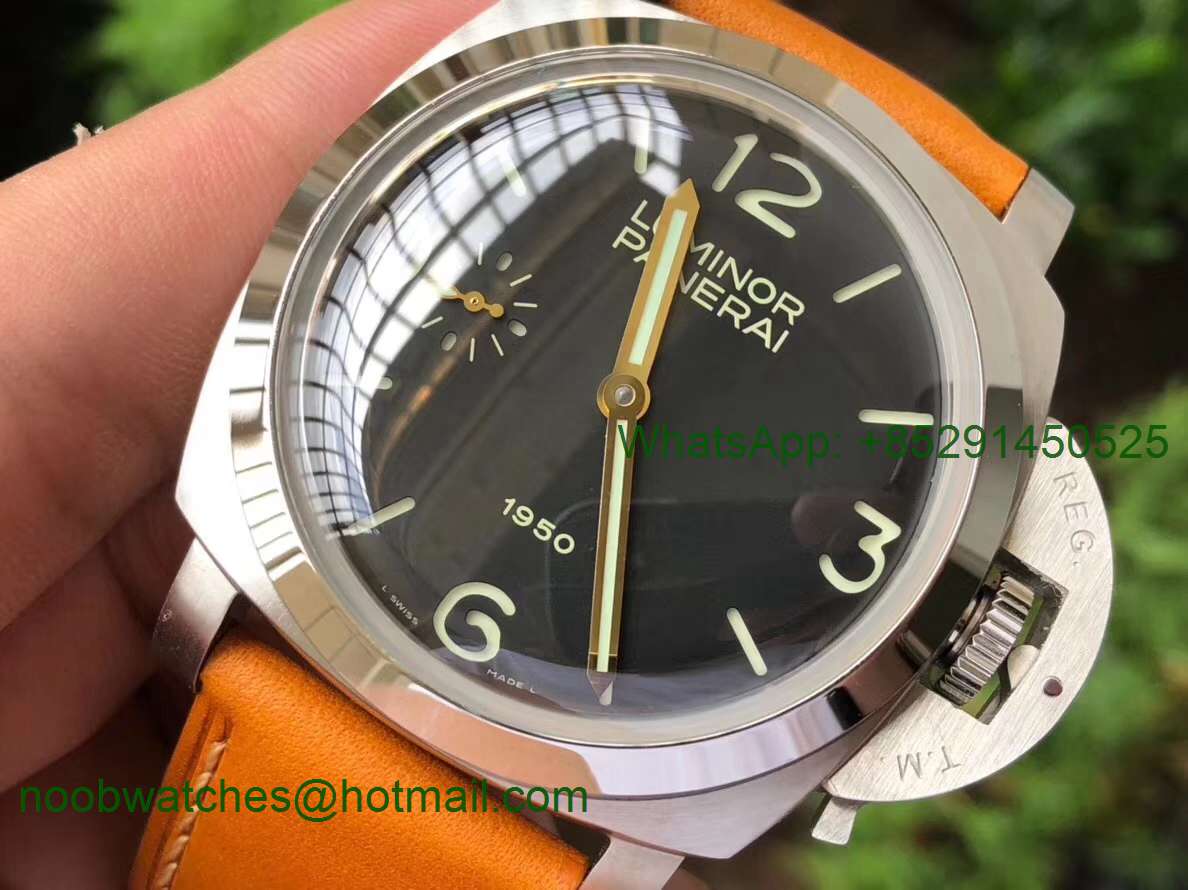 Replica Panerai PAM127 E XF 1:1 Best on Brown Leather Strap A6497 with Y-Incabloc