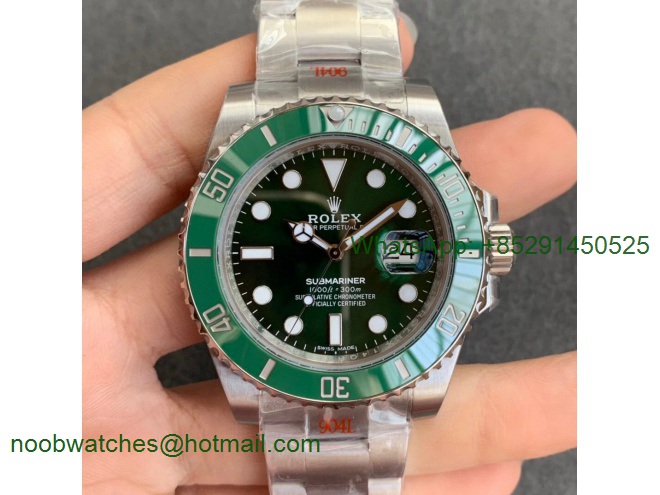 Replica ROLEX Submariner 116610LV HULK Green Maker 1:1 Best A2824