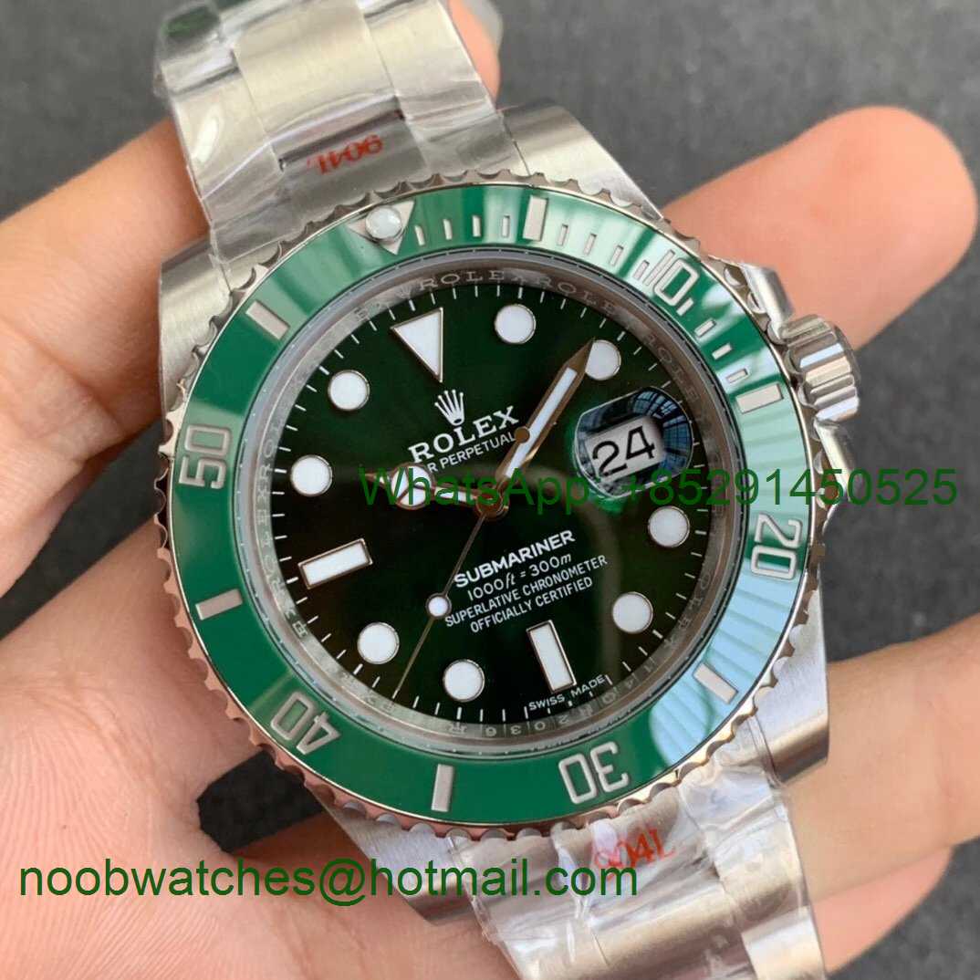 Replica ROLEX Submariner 116610LV HULK Green Maker 1:1 Best A2824